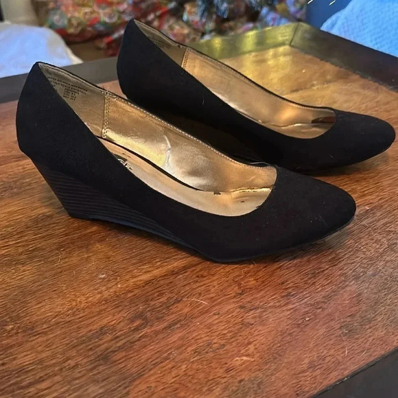 Wedge black suede George shoes - Picture 1 of 8